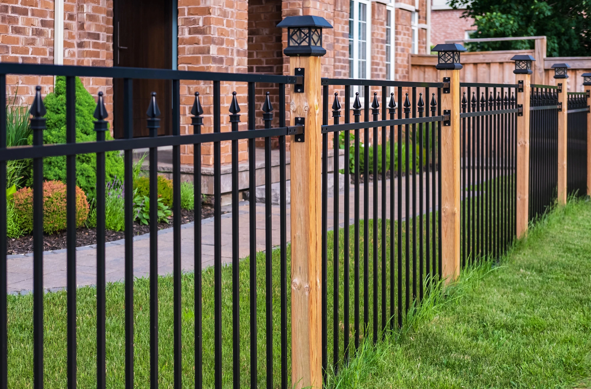 close up of iron fence made by a residential fence company near me